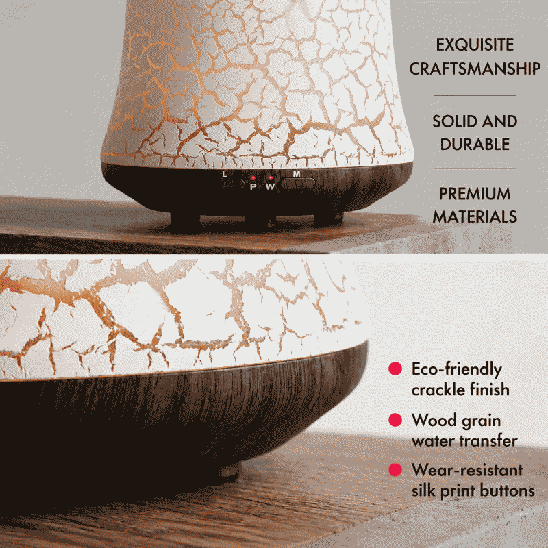 Household aroma diffuser, crackle flame ultrasonic aromatherapy machine, tabletop fragrance diffuser, dedicated for aromatherapy essential oils