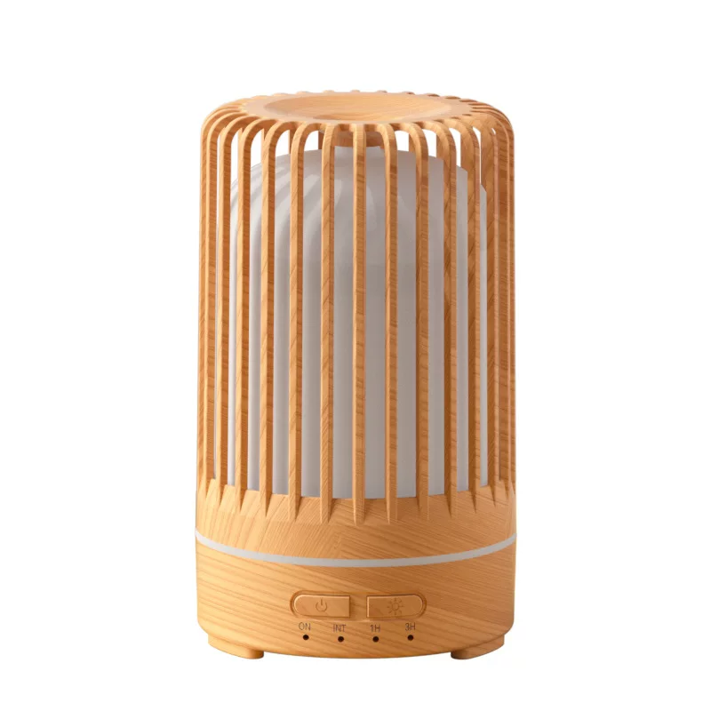 2025 New cross-border aroma diffuser T33B Birdcage hollowed-out wood grain USB humidifier Bedside aroma Diffuser