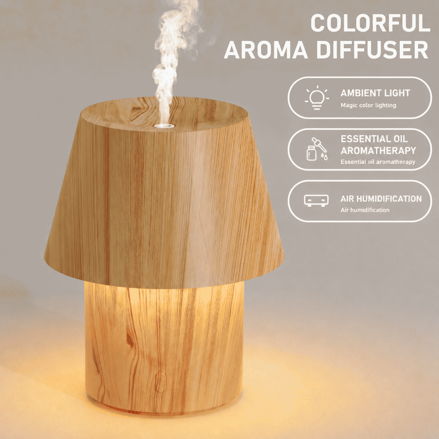 Desk Lamp Humidifier Essential Oil Aromatherapy Machine Aromatherapy Machine Bedroom Desktop Mini Warm Light Desk Lamp Fragrance Diffuser New Product