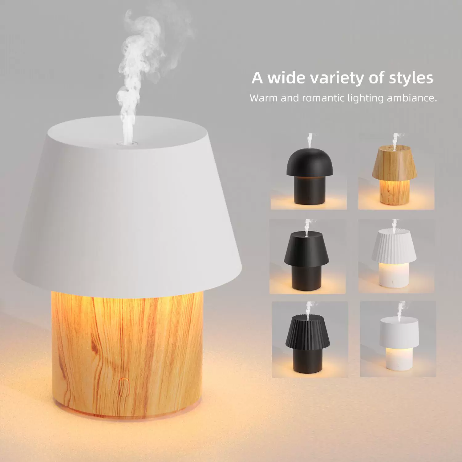 Cross-border desk lamp humidifier, essential oil diffuser, diffuser, bedroom desktop mini warm light desk lamp diffuser new product