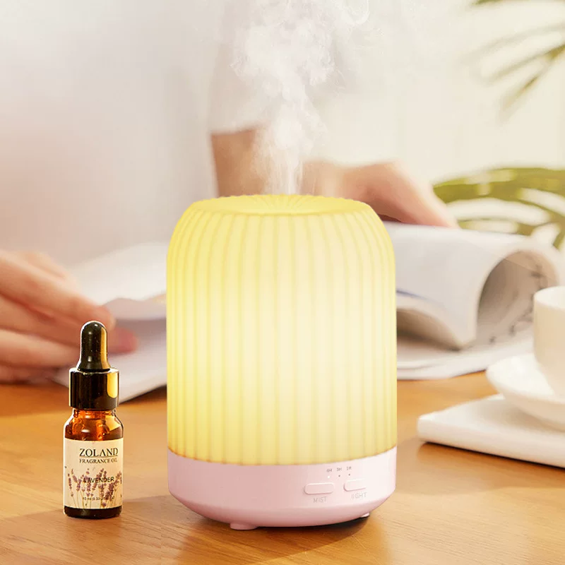 Household essential oil aroma diffuser, humidifier 2-in-1 automatic fragrance sprayer, bedroom diffuser with night light humidifier