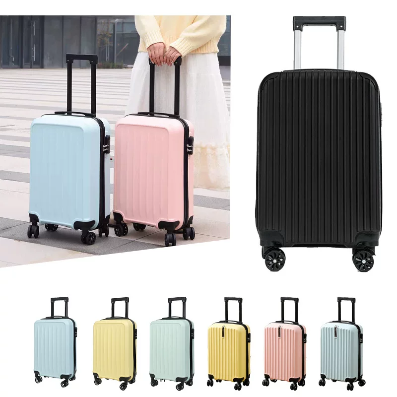 A 20-inch lightweight carry-on suitcase for women, a combination lock, a pp material student suitcase with a handle, and a commuter travel suitcase