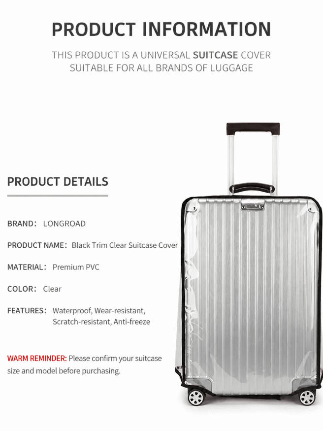 Luggage cover, trolley case cover, transparent PVC, travel case, leather case, dust cover, luggage cover