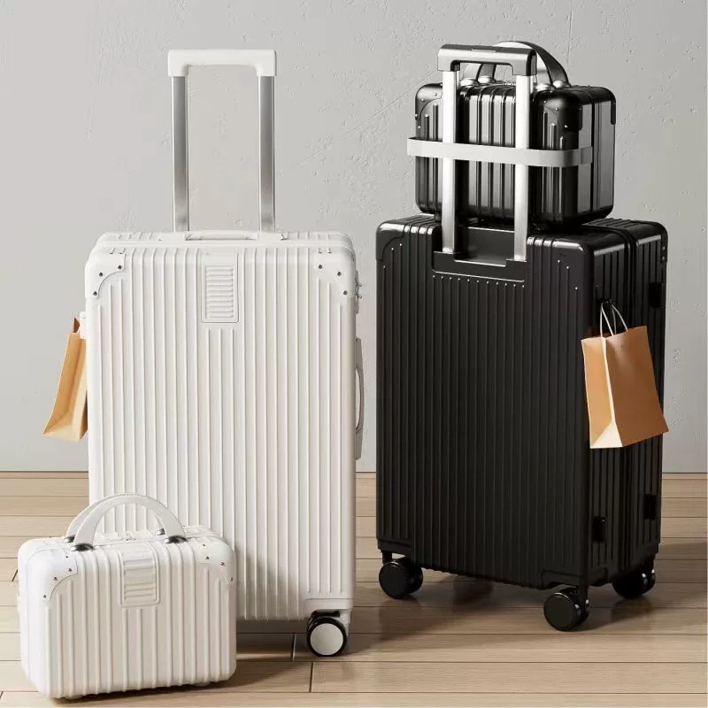 New retro luggage, women's swivel wheel handle case, men's student durable combination case, travel case, large capacity, trendy