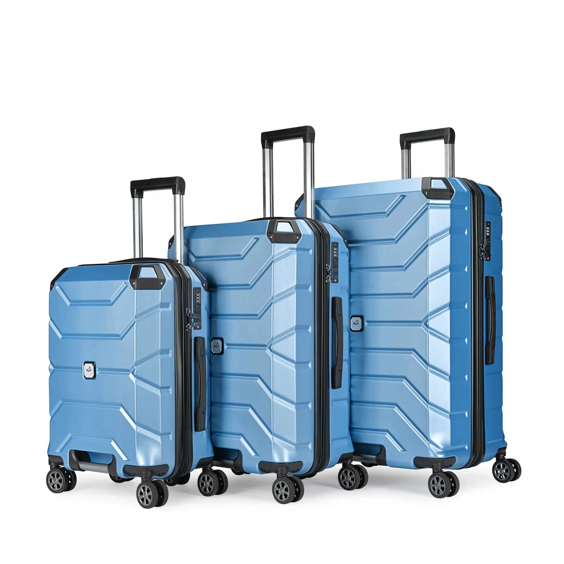 Custom-made travel cases with ABS+PC large-capacity combination boxes, lightweight and silent universal wheels, and all-aluminum pull handles