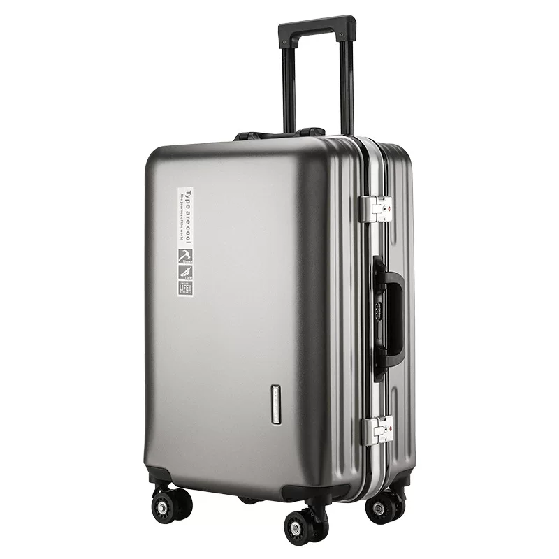 Suitcase with handle, sturdy and durable, zipper, male aluminum frame travel case, female student business scratch-resistant and wear-resistant combination case