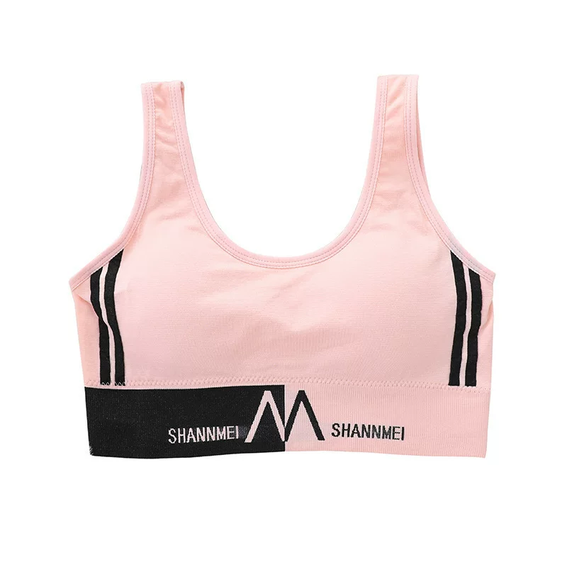 Letter chest wrap women gather, beautiful back yoga sports bra, underwear, anti-glare halter, girl chest wrap vest