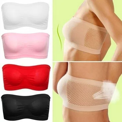 Wholesale of cross-border summer mesh breathable and versatile strapless seamless wrap, strapless anti-exposure sports chest wraps