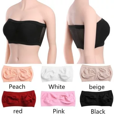 Wholesale of cross-border summer mesh breathable and versatile strapless seamless wrap, strapless anti-exposure sports chest wraps