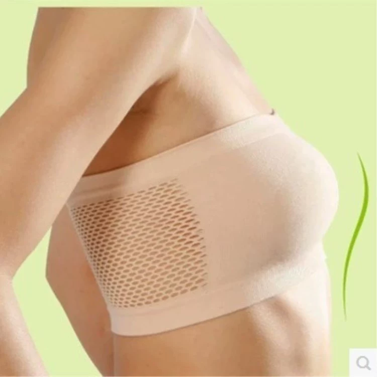 Wholesale of cross-border summer mesh breathable and versatile strapless seamless wrap, strapless anti-exposure sports chest wraps