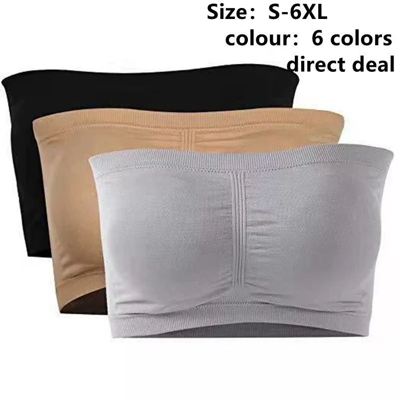 Double-layer extended size, shoulder strap, chest wrap, detachable pad, one-shoulder thin invisible underwear for cross-border foreign trade