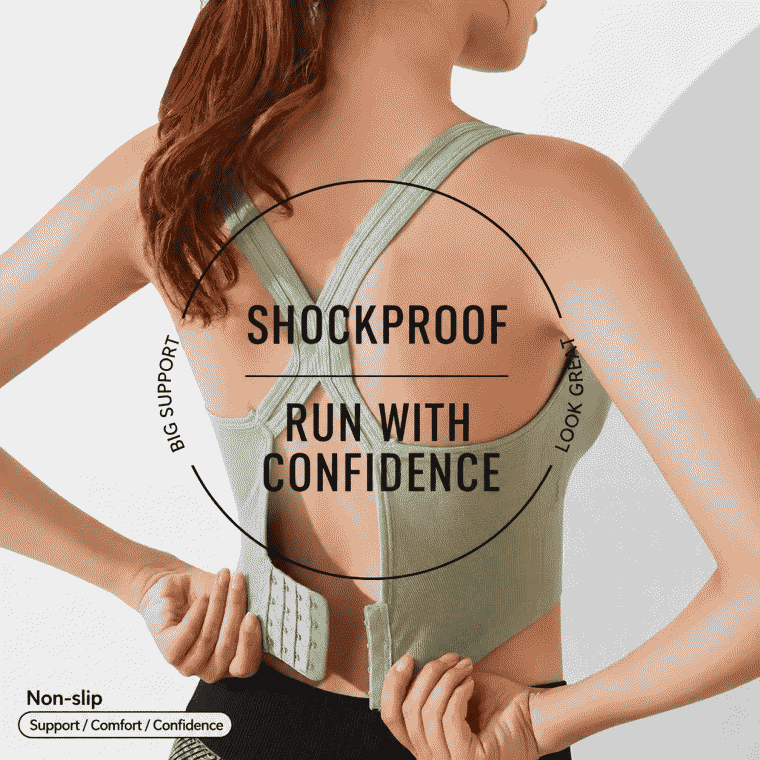 Large-size, no underwire, shock-absorbing sports bra for women, cross-style, beautiful back, adjustable, with back row buttons, suitable for yoga and fitness