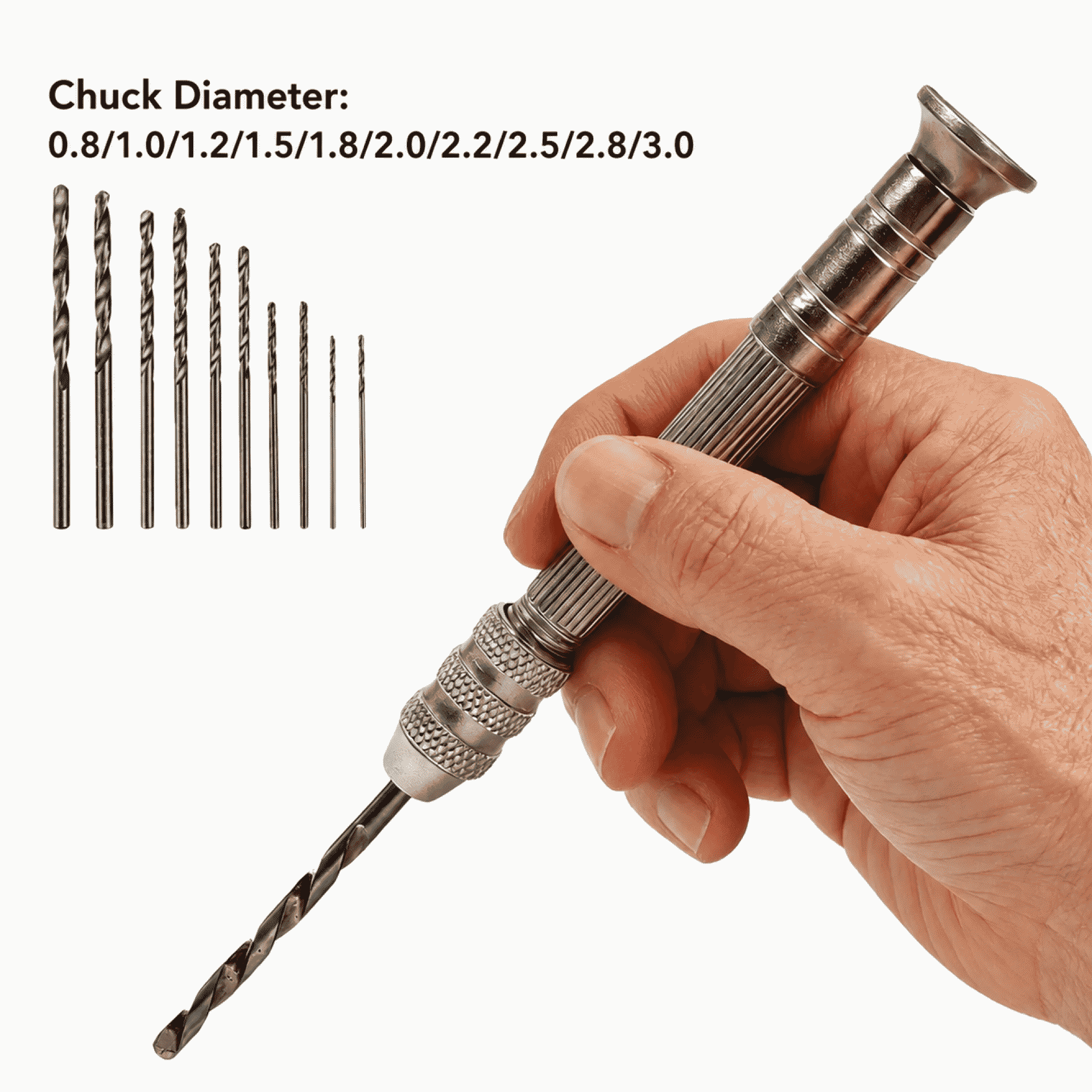 Hand-twisted drill for cultural relics and DIY, manual drilling tool set, miniature Fried Dough Twists drill bit, small size