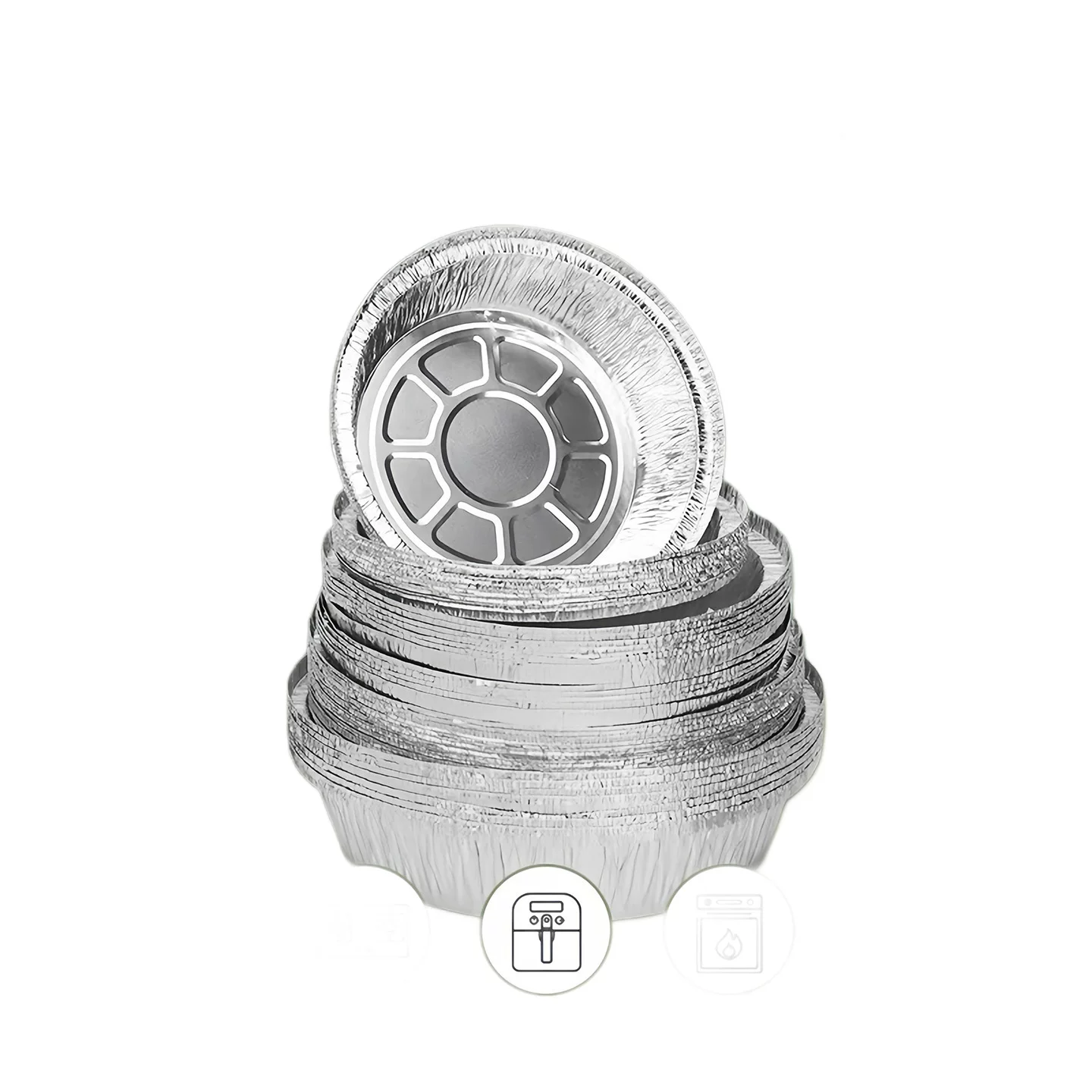 Special paper for air fryers with tin foil, household food-grade thickened barbecue tin foil plates, round aluminum foil bowls
