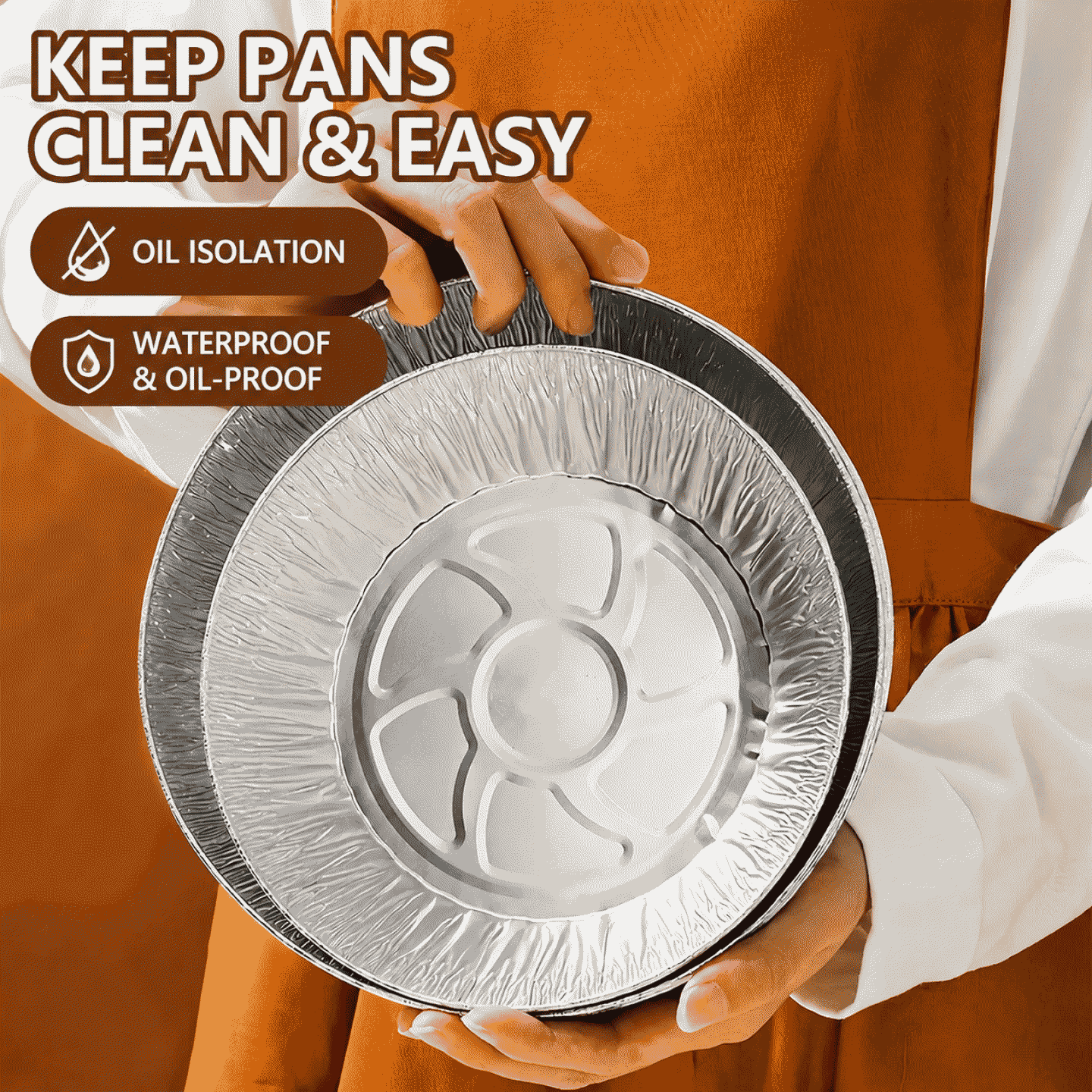Special paper for air fryers with tin foil, household food-grade thickened barbecue tin foil plates, round aluminum foil bowls