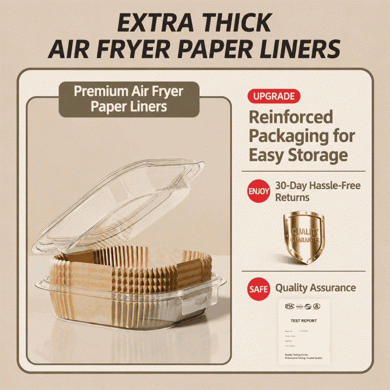 Air fryer special paper, oven oil-absorbing pad paper, household food oil-separating bowl, high-temperature resistant square baking silicone oil paper