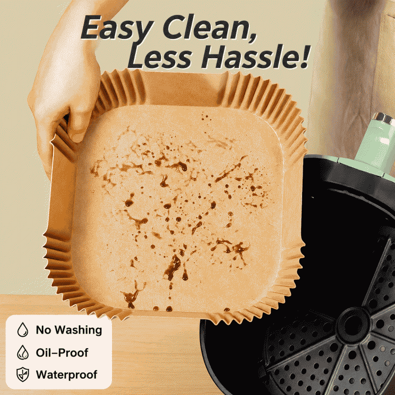 Air fryer special paper, oven oil-absorbing pad paper, household food oil-separating bowl, high-temperature resistant square baking silicone oil paper