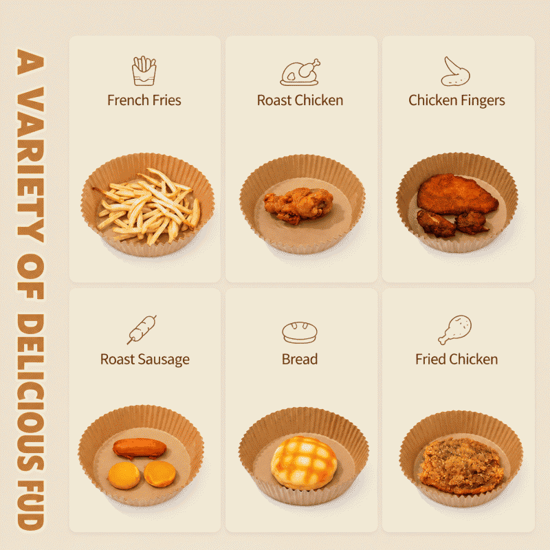 Air fryer special paper tray, high-temperature resistant oil-absorbing paper pad, food-grade special air fryer baking paper