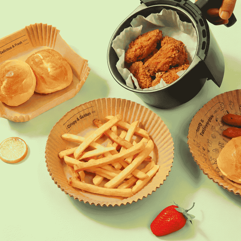 Air fryer special paper tray, high-temperature resistant oil-absorbing paper pad, food-grade special air fryer baking paper
