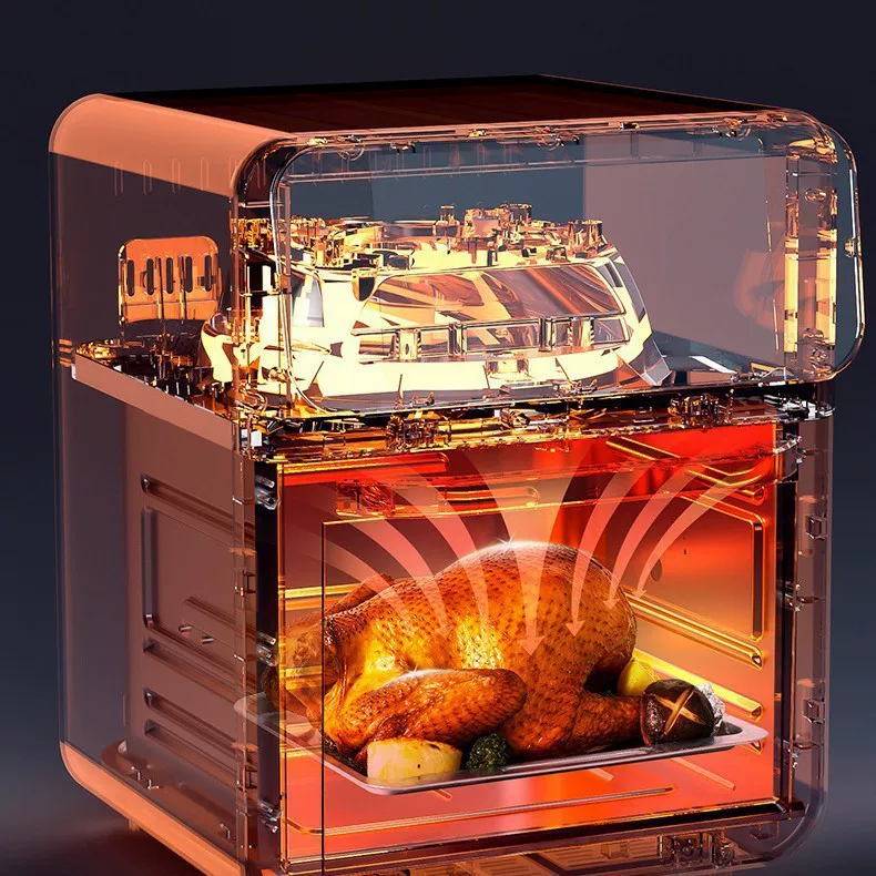 Cross-border exclusive supply of large-capacity visible air fryers, two-in-one ovens and multi-functional smart electric fryers for foreign trade