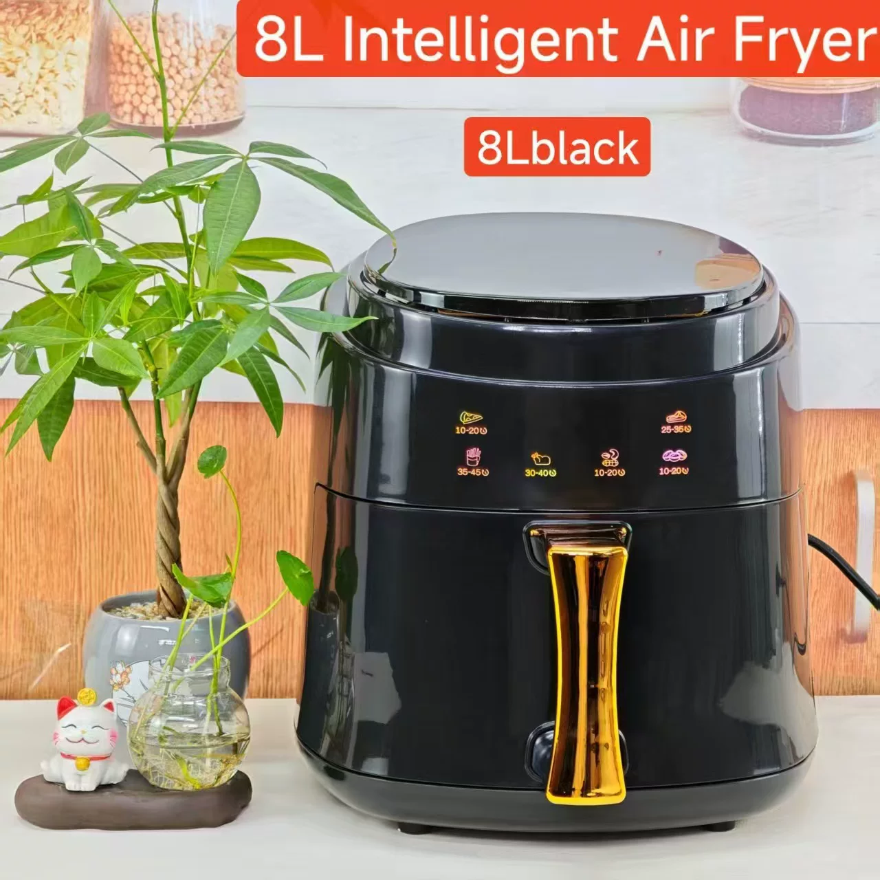 The new air fryer is a large-capacity household French fries machine and a multi-functional electric fryer for cross-border use