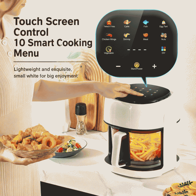Household visible air fryer with large capacity, factory-produced