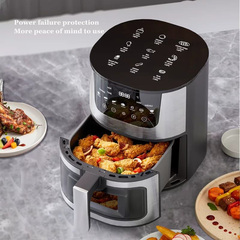 现货跨境可视空气炸锅家用大容量多功能不锈钢空气炸鍋air fryer