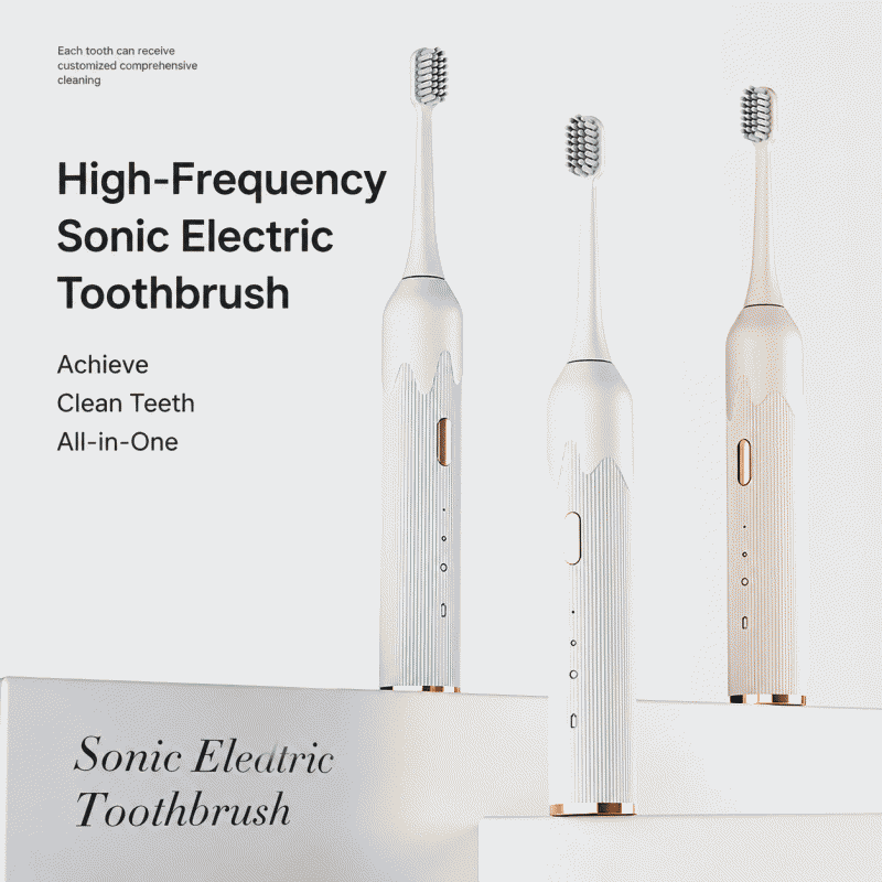 Household intelligent fully automatic cleaning soft-bristled button-type USB sonic vibration toothbrush wonder