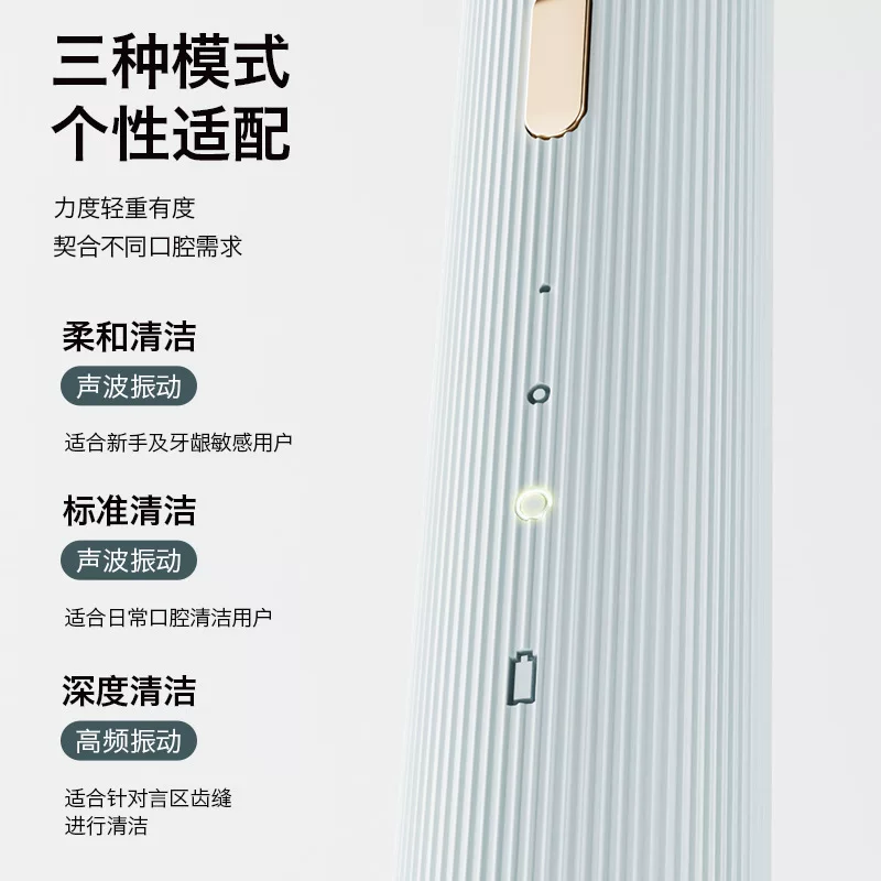 电动牙刷跨境家用智能全自动清洁软毛按键式USB声波震动洁牙神器