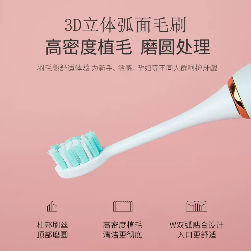 Portable electric toothbrush set, cross-border soft bristle waterproof ultrasonic charging model, 15-speed adjustable automatic electronic toothbrush