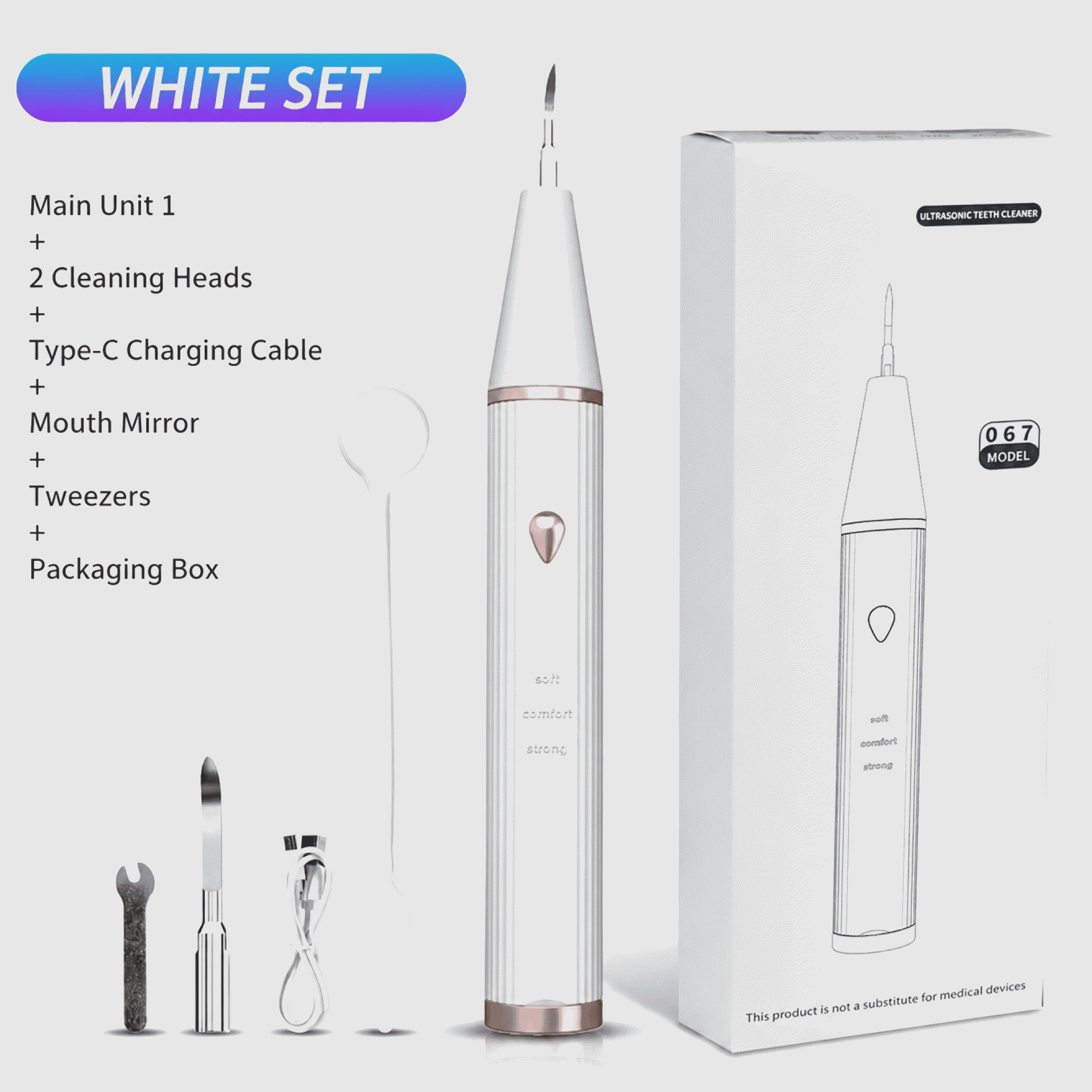 Ultrasonic scaler, dental calculus, electric toothbrush, teeth cleaning and beautifying device, household teeth cleaning device