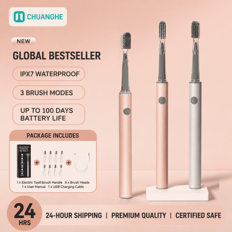 Small brush head popsicle electric toothbrush for adults, soft bristles, couple's sonic electric toothbrush