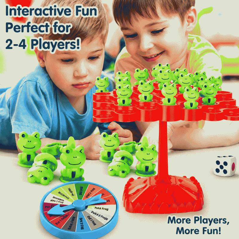 The educational frog balance tree parent-child toy is a children's training checkers and Jenga two-person interactive educational board game toy