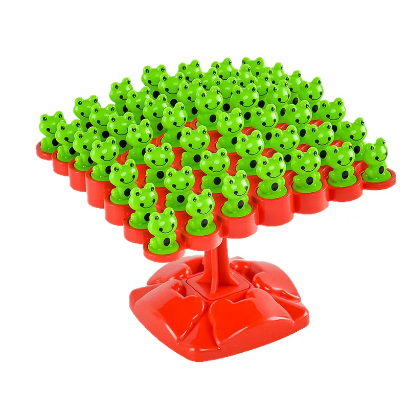 The educational frog balance tree parent-child toy is a children's training checkers and Jenga two-person interactive educational board game toy