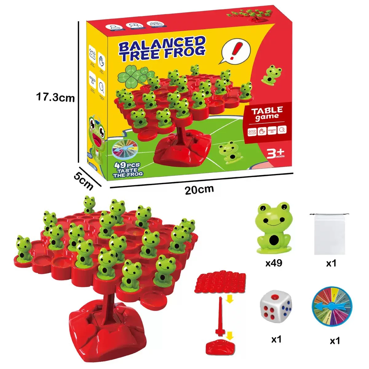 The educational frog balance tree parent-child toy is a children's training checkers and Jenga two-person interactive educational board game toy