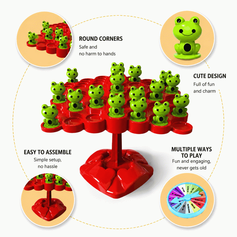 The educational frog balance tree parent-child toy is a children's training checkers and Jenga two-person interactive educational board game toy