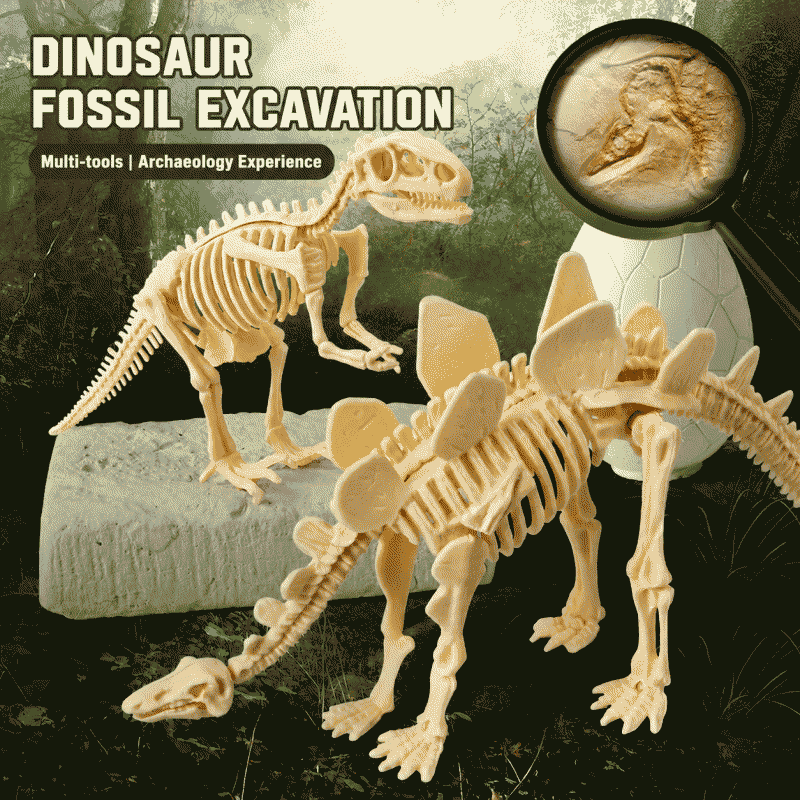 Archaeological exploration toys, dinosaur skeleton fossils, children's gem digging, archaeological dinosaur eggs, handmade blind boxes