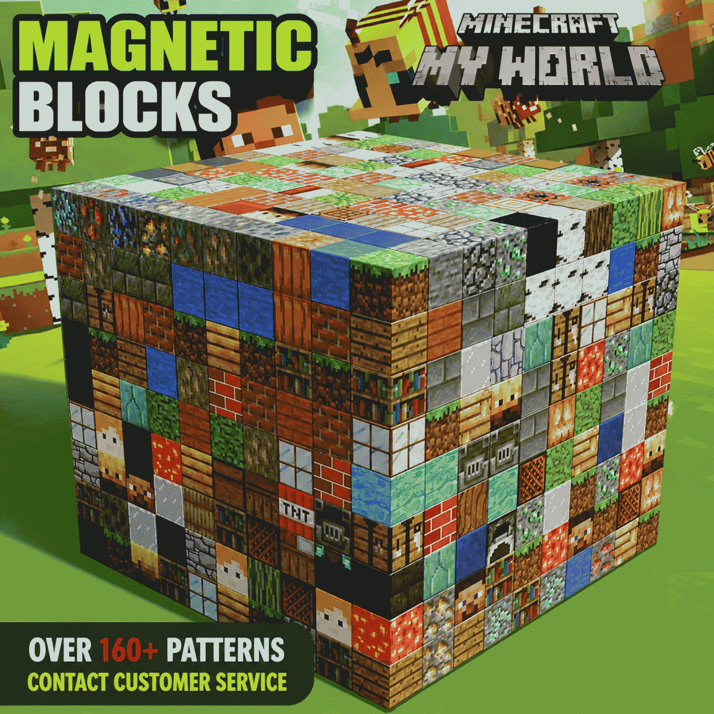 My World Magnetic Building Blocks, magnetic children's gifts, boys' educational free assembly toys, magnetic blocks, Dogwood