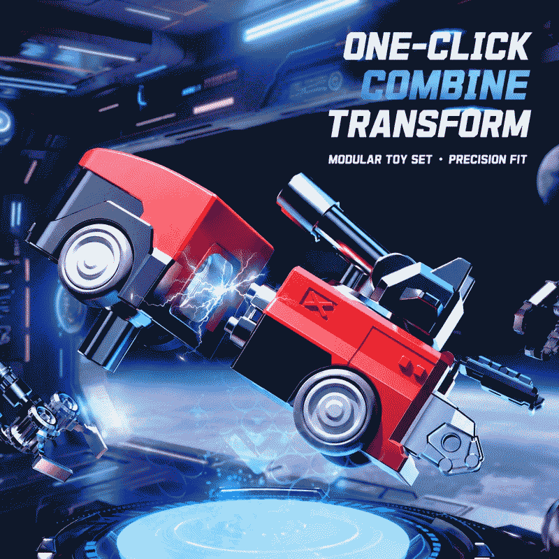 Children's magnetic splicing transformable robot car man assembly educational boy toy gift set