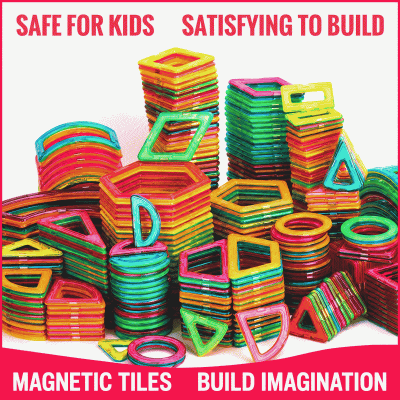 Children's magnetic tile building blocks, magnet toys, magnetic iron, boys and girls, assembly, educational