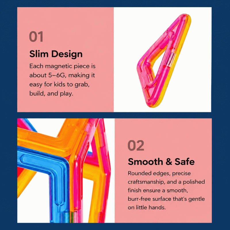Magnetic sheet building blocks, small children's magnet toys, magnetic magnets, 3-6 years old boys and girls, loose piece assembly, educational