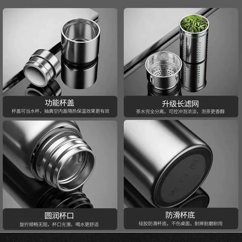 316 stainless steel inner liner vacuum all-steel insulated kettle, portable large-capacity insulated cup for men's outdoor travel and mountain climbing