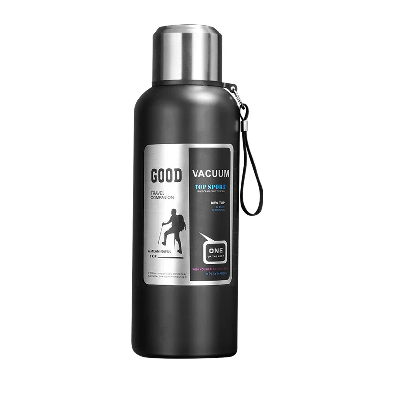 316 stainless steel inner liner vacuum all-steel insulated kettle, portable large-capacity insulated cup for men's outdoor travel and mountain climbing