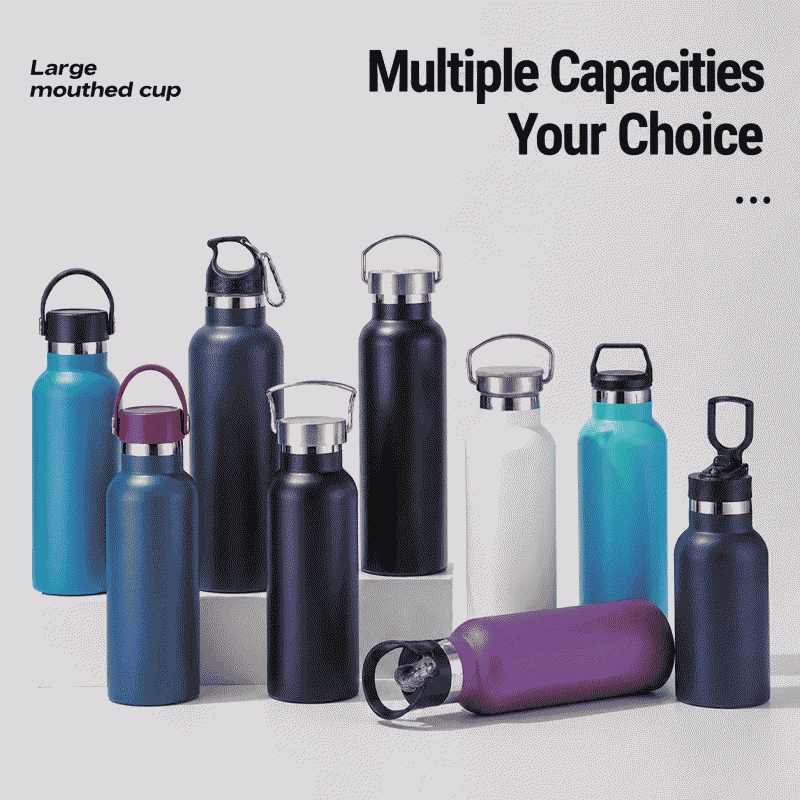 American-style large-mouth stainless steel vacuum cup for outdoor running, sports, cycling, and space water bottle