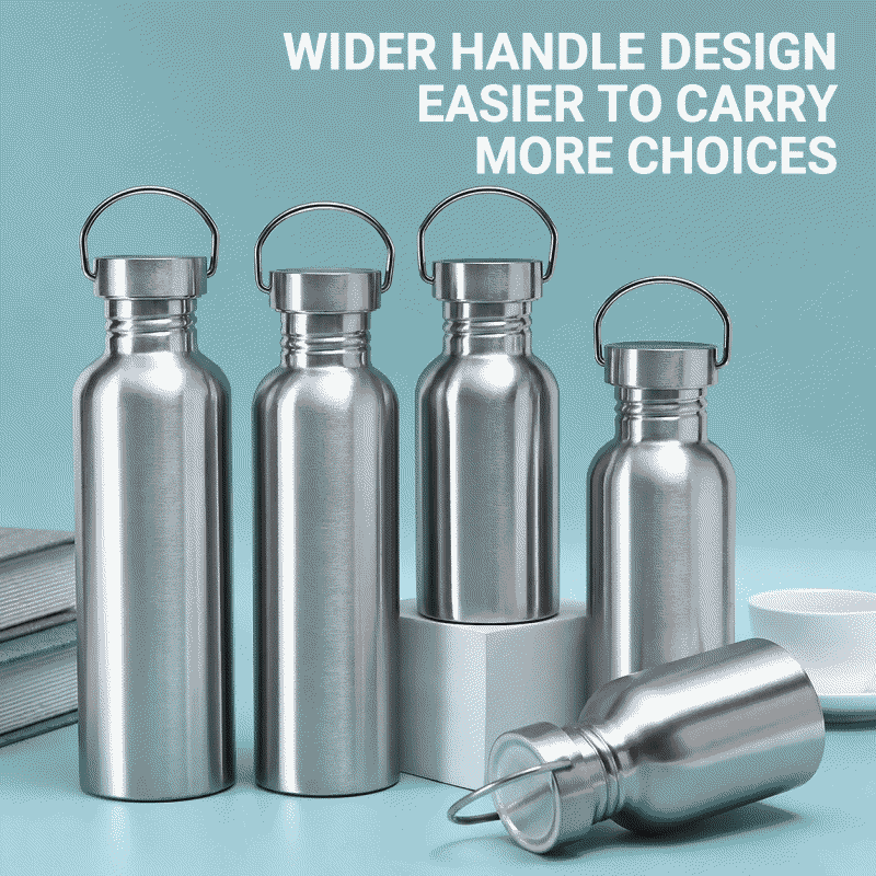 Best-selling American-style large-mouth single-layer sports water bottle, 304 stainless steel vacuum flask, outdoor portable water cup