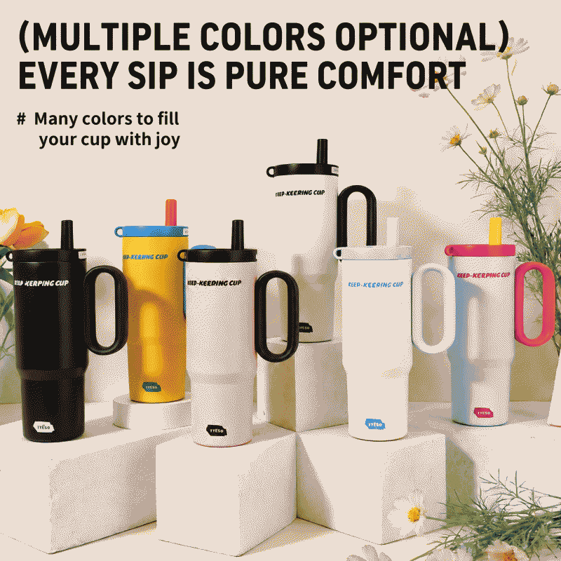 The Bingba Cup is a large-capacity, high-appearation-level insulated cup for women, custom-made 316 stainless steel, with a light luxury and high-end feel