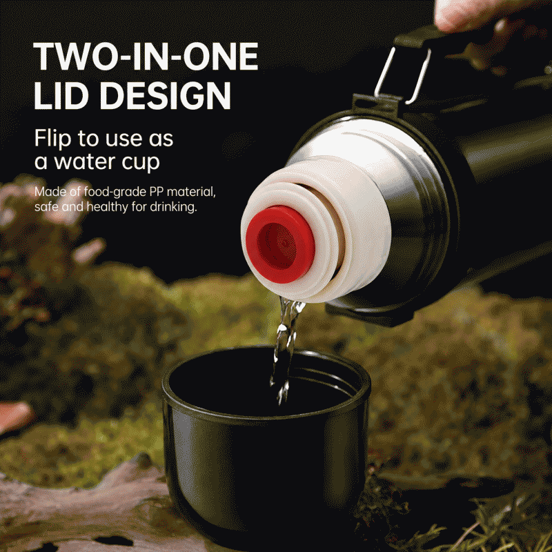 Hals insulated kettle, stainless steel thermos, large-capacity portable outdoor car travel cup, household thermos