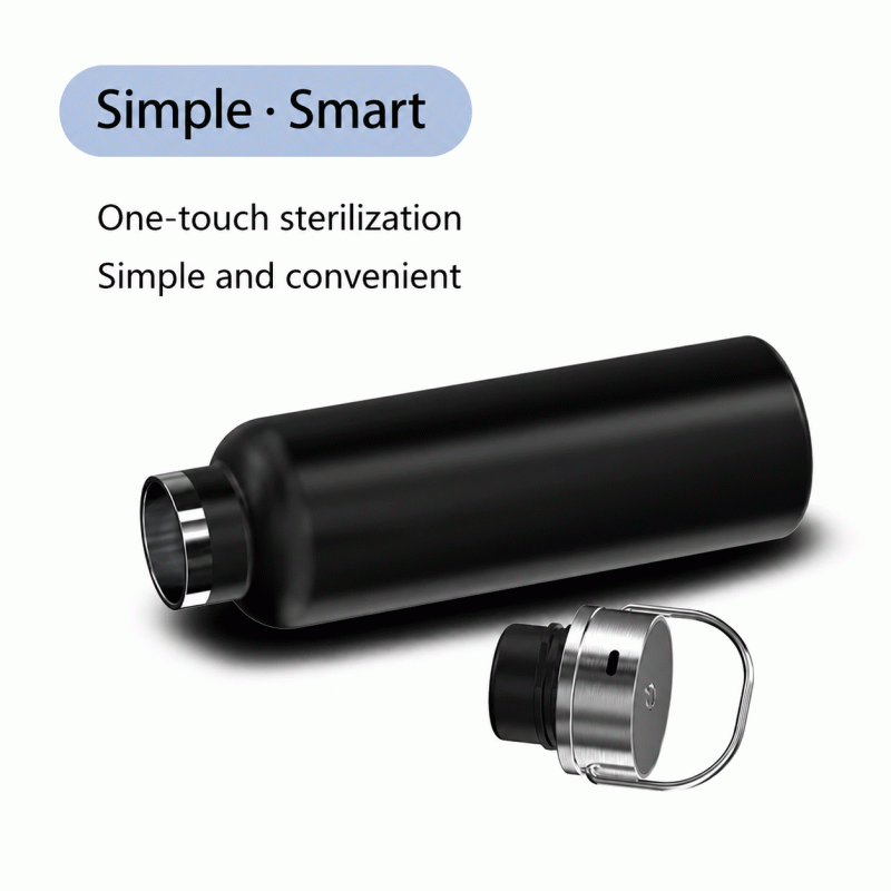 UV sterilizing cup, American-style wide-mouth vacuum cup, sports water bottle, large capacity, 304 stainless steel water bottle