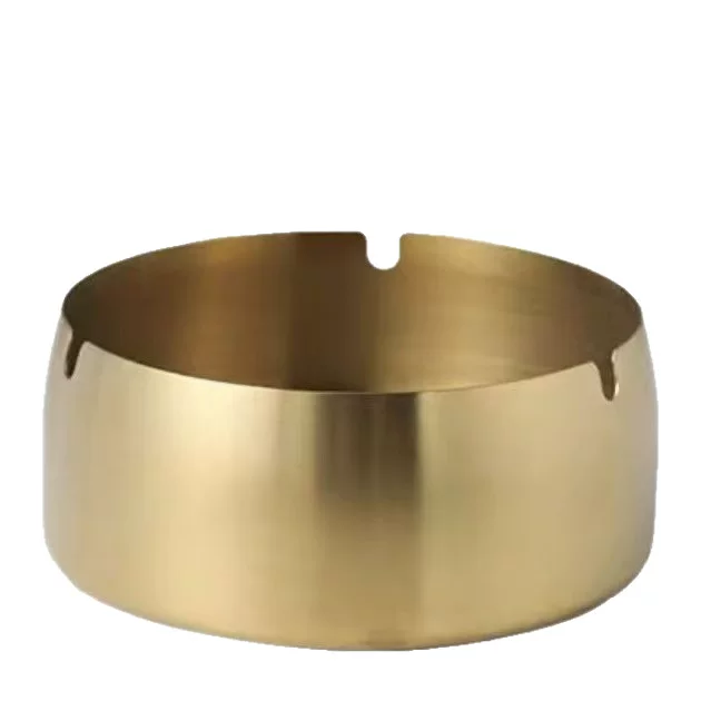Cross-border exclusive supply of stainless steel ashtrays, windproof and anti-ash, golden ashtrays, household in multiple specifications, direct supply and consignment from the manufacturer