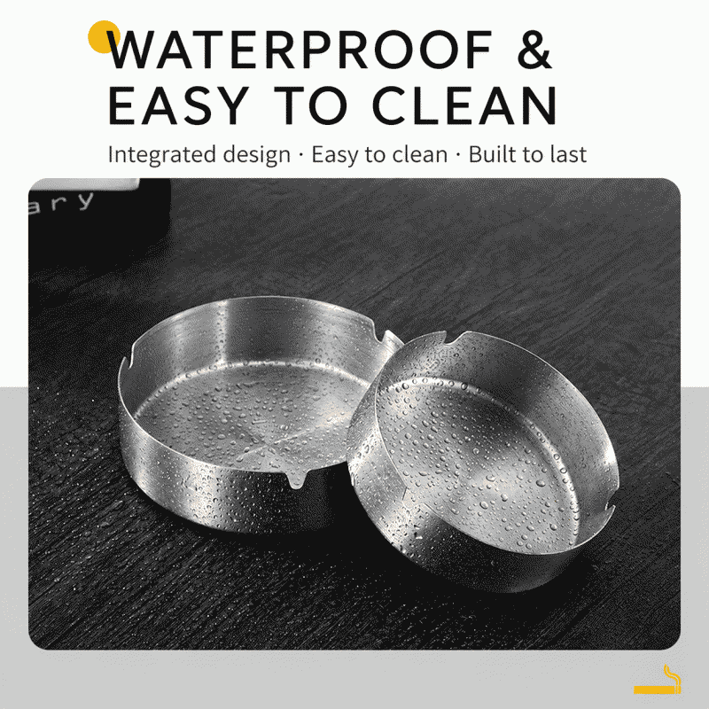 Thickened, shockproof metal stainless steel ashtray with an ins premium feel, perfect as a gift